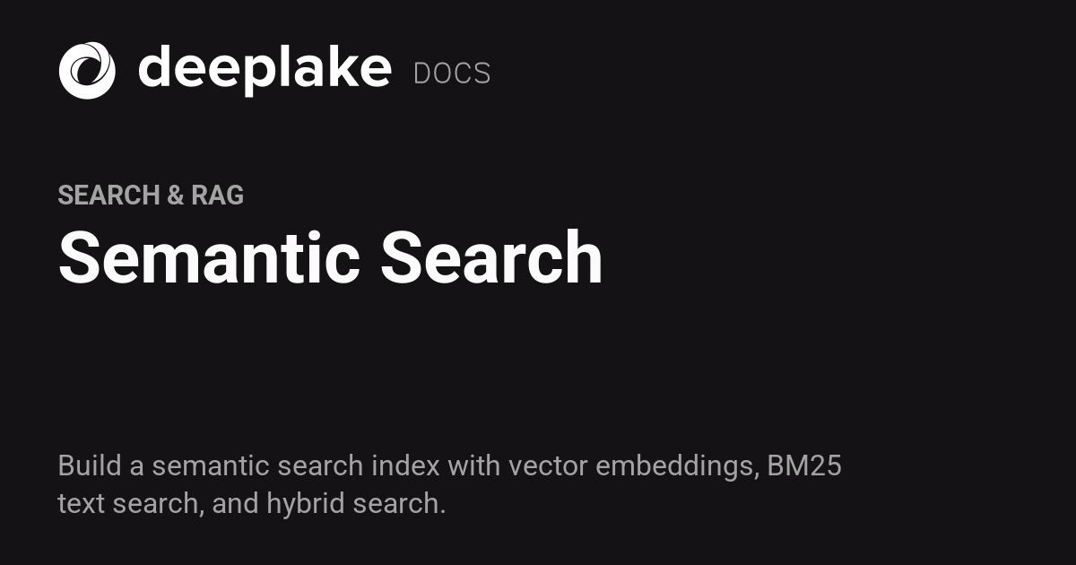 Semantic Search - Deeplake